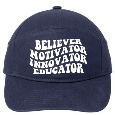 Believer Motivator Innovator Educator Retro Gift 7-Panel Snapback Hat