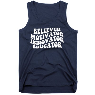 Believer Motivator Innovator Educator Retro Gift Tank Top