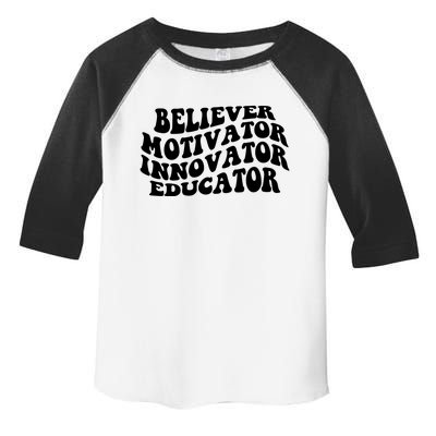 Believer Motivator Innovator Educator Retro Gift Toddler Fine Jersey T-Shirt