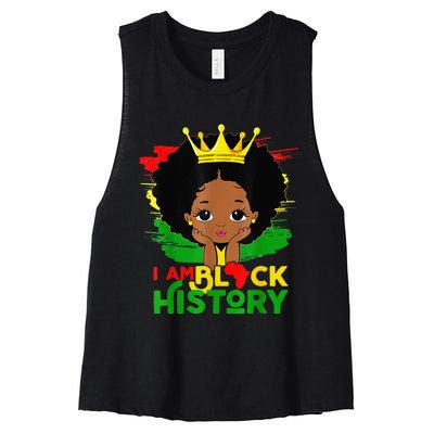 Black Melanin  I Am Black History Month Women's Racerback Cropped Tank