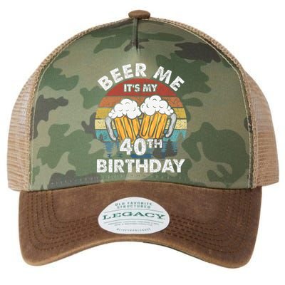 Beer Me Its My 40th Birthday Vintage Legacy Tie Dye Trucker Hat