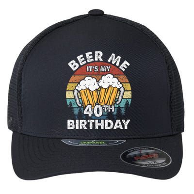 Beer Me Its My 40th Birthday Vintage Flexfit Unipanel Trucker Cap