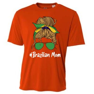 Brazilian Mom International Brasil Flag Mothers Day Gift Cooling Performance Crew T-Shirt