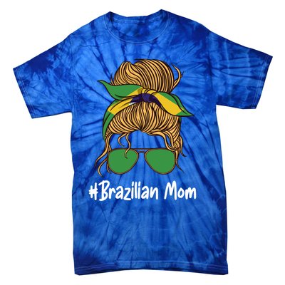 Brazilian Mom International Brasil Flag Mothers Day Gift Tie-Dye T-Shirt