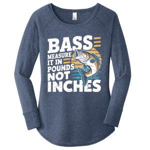 Bass Measure It In Pounds Not Inches Bass Fishing Gift Women's Perfect Tri Tunic Long Sleeve Shirt