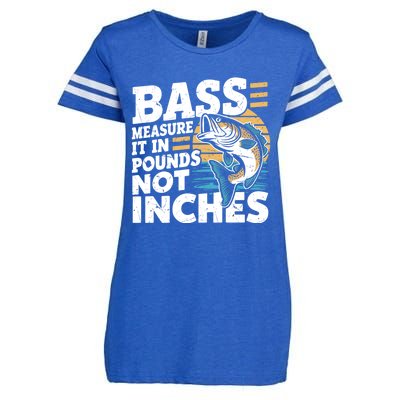 Bass Measure It In Pounds Not Inches Bass Fishing Gift Enza Ladies Jersey Football T-Shirt