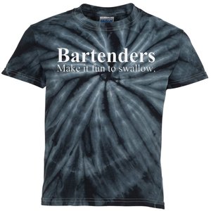 Bartenders Make It Fun To Swallow Funny Bartending Kids Tie-Dye T-Shirt