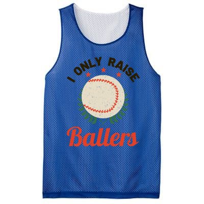 Baseball Mom I Only Raise Ballers Softball Tee Ball Sports Funny Gift Mesh Reversible Basketball Jersey Tank