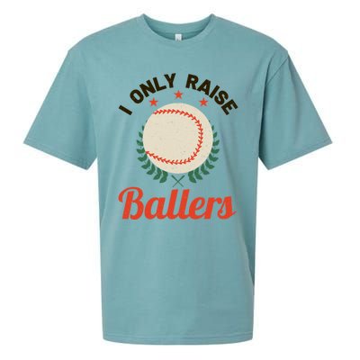 Baseball Mom I Only Raise Ballers Softball Tee Ball Sports Funny Gift Sueded Cloud Jersey T-Shirt