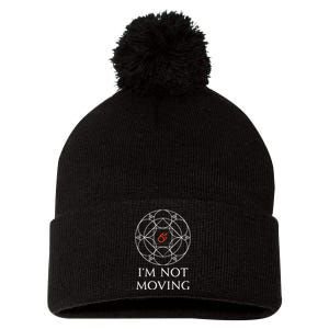 Black Mage IM Not Moving Ley Lines Funny Memes Pom Pom 12in Knit Beanie