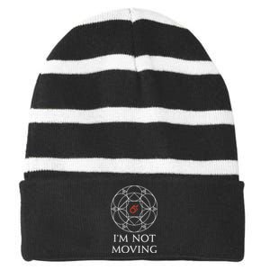 Black Mage IM Not Moving Ley Lines Funny Memes Striped Beanie with Solid Band