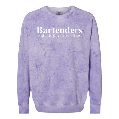 Bartenders Make It Fun To Swallow Funny Bartending Colorblast Crewneck Sweatshirt