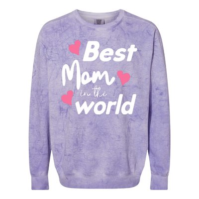 Best Mom In The World Mothers Day Heart Colorblast Crewneck Sweatshirt