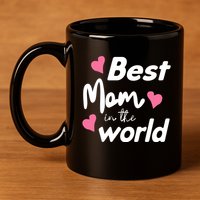 Best Mom In The World Mothers Day Heart 11oz C Handle Ceramic Mug