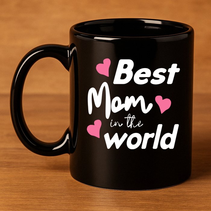 Best Mom In The World Mothers Day Heart 11oz C Handle Ceramic Mug