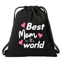 Best Mom In The World Mothers Day Heart Drawstring Bag