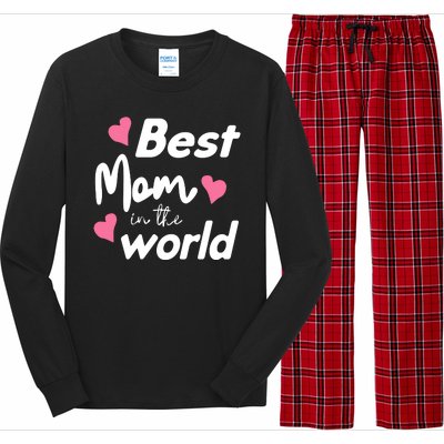 Best Mom In The World Mothers Day Heart Long Sleeve Pajama Set