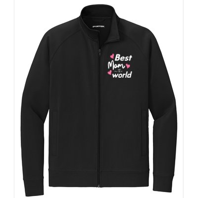 Best Mom In The World Mothers Day Heart Stretch Full-Zip Cadet Jacket