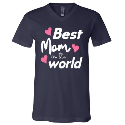 Best Mom In The World Mothers Day Heart V-Neck T-Shirt