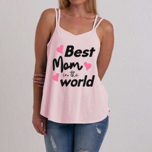 Best Mom In The World Mothers Day Heart Women's Strappy Tank