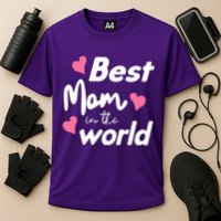 Best Mom In The World Mothers Day Heart Cooling Performance Crew T-Shirt