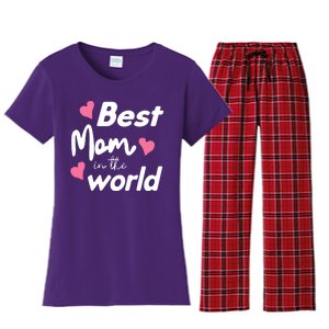 Best Mom In The World Mothers Day Heart Women's Flannel Pajama Set