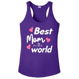 Best Mom In The World Mothers Day Heart Ladies PosiCharge Competitor Racerback Tank