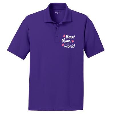 Best Mom In The World Mothers Day Heart PosiCharge RacerMesh Polo