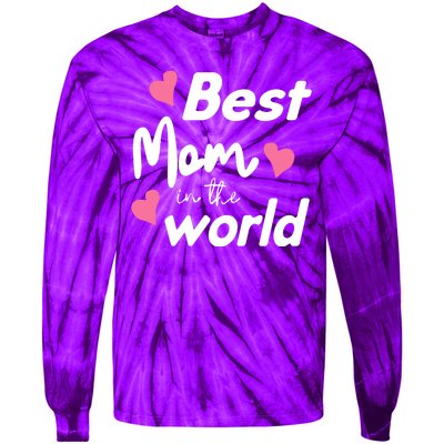 Best Mom In The World Mothers Day Heart Tie-Dye Long Sleeve Shirt