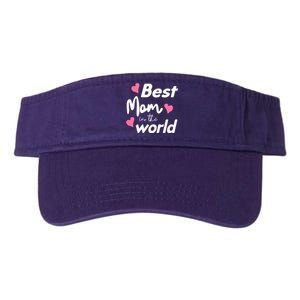 Best Mom In The World Mothers Day Heart Valucap Bio-Washed Visor