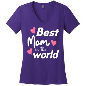 Best Mom In The World Mothers Day Heart Women's V-Neck T-Shirt