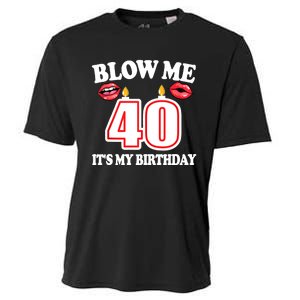 Blow Me It's My 40th Birthday Funny Candle Joke 40 Years Cooling Performance Crew T-Shirt