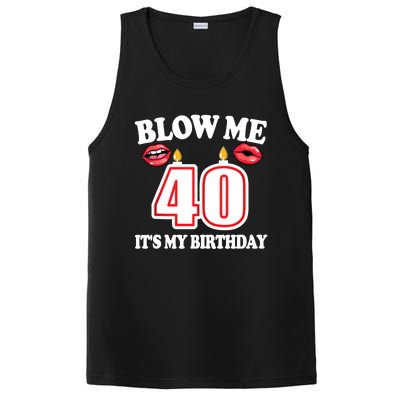 Blow Me It's My 40th Birthday Funny Candle Joke 40 Years PosiCharge Competitor Tank