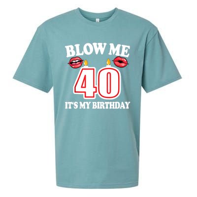 Blow Me It's My 40th Birthday Funny Candle Joke 40 Years Sueded Cloud Jersey T-Shirt