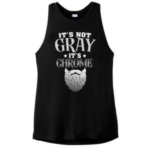 Bearded Man ItS Not Gray ItS Chrome Funny Beard Ladies PosiCharge Tri-Blend Wicking Tank