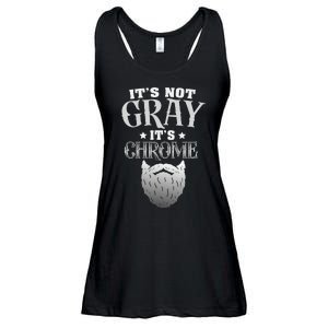 Bearded Man ItS Not Gray ItS Chrome Funny Beard Ladies Essential Flowy Tank