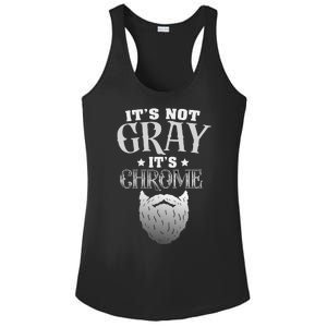 Bearded Man ItS Not Gray ItS Chrome Funny Beard Ladies PosiCharge Competitor Racerback Tank