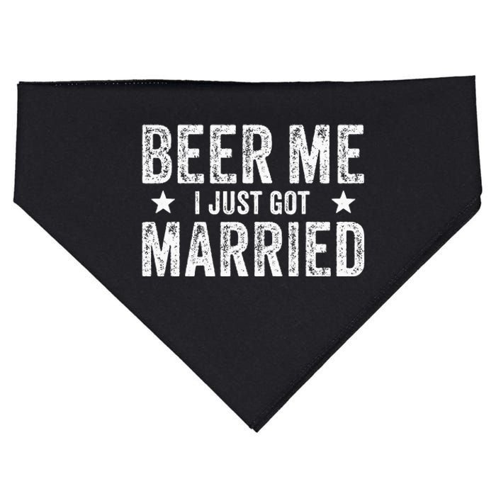 Beer Me I Just Got Married Funny Marriage Groom Bride USA-Made Doggie Bandana