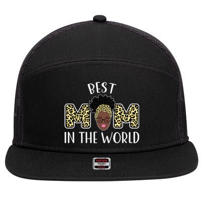 Best Mom In The World Family Gift 7 Panel Mesh Trucker Snapback Hat