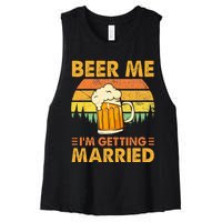 Beer Me Im Getting Married Men Funny Groom Bachelor Party Women's Racerback Cropped Tank