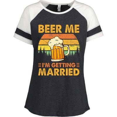 Beer Me Im Getting Married Men Funny Groom Bachelor Party Enza Ladies Jersey Colorblock Tee