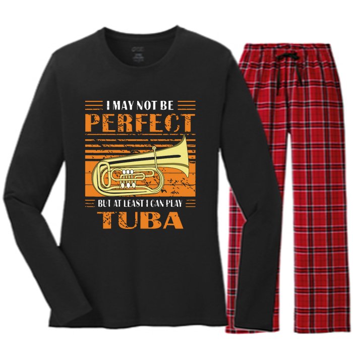 Brass Music Ich Bin Vielleicht Nicht Perfekt Tuba Brass Tuba Women's Long Sleeve Flannel Pajama Set 