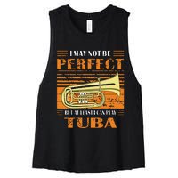 Brass Music Ich Bin Vielleicht Nicht Perfekt Tuba Brass Tuba Women's Racerback Cropped Tank