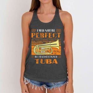 Brass Music Ich Bin Vielleicht Nicht Perfekt Tuba Brass Tuba Women's Knotted Racerback Tank