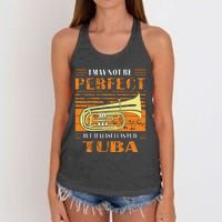 Brass Music Ich Bin Vielleicht Nicht Perfekt Tuba Brass Tuba Women's Knotted Racerback Tank