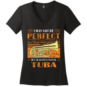 Brass Music Ich Bin Vielleicht Nicht Perfekt Tuba Brass Tuba Women's V-Neck T-Shirt