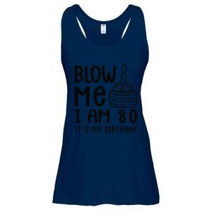 Blow Me IM 80 ItS My 80th Birthday Adult Humor Gag Gift Ladies Essential Flowy Tank