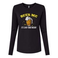 Beer Me It's My Birthday Bday Beer Lover Party Womens Cotton Relaxed Long Sleeve T-Shirt