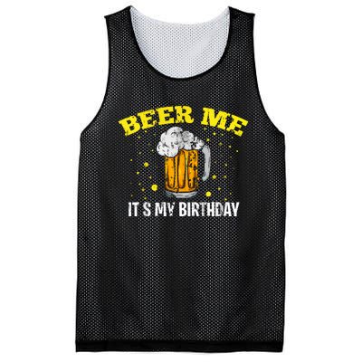 Beer Me It's My Birthday Bday Beer Lover Party Mesh Reversible Basketball Jersey Tank