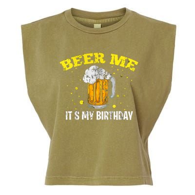 Beer Me It's My Birthday Bday Beer Lover Party Garment-Dyed Women's Muscle Tee